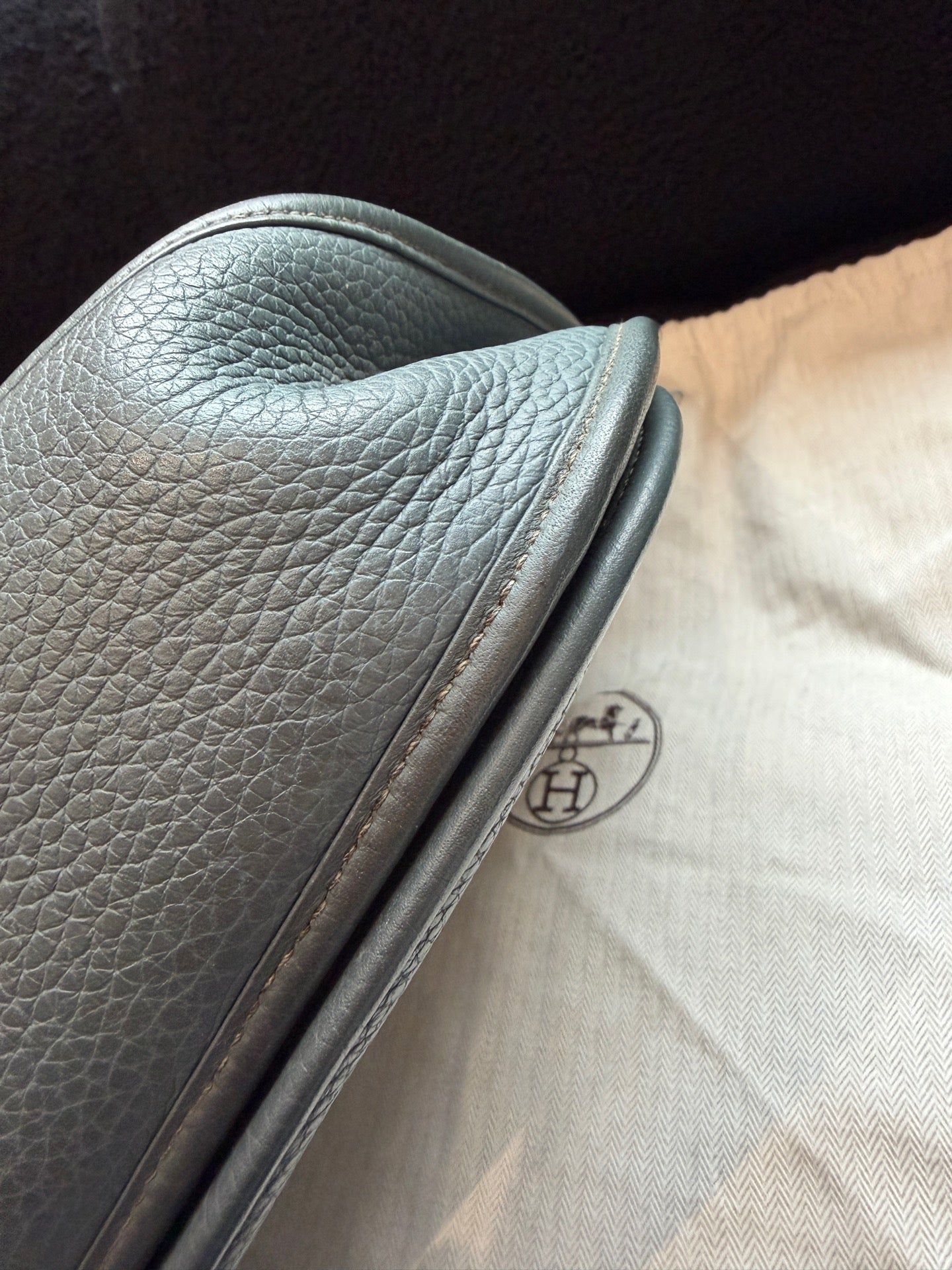 Hermès - Evelyne - Taurillon Clemence leather - Grey - (small)