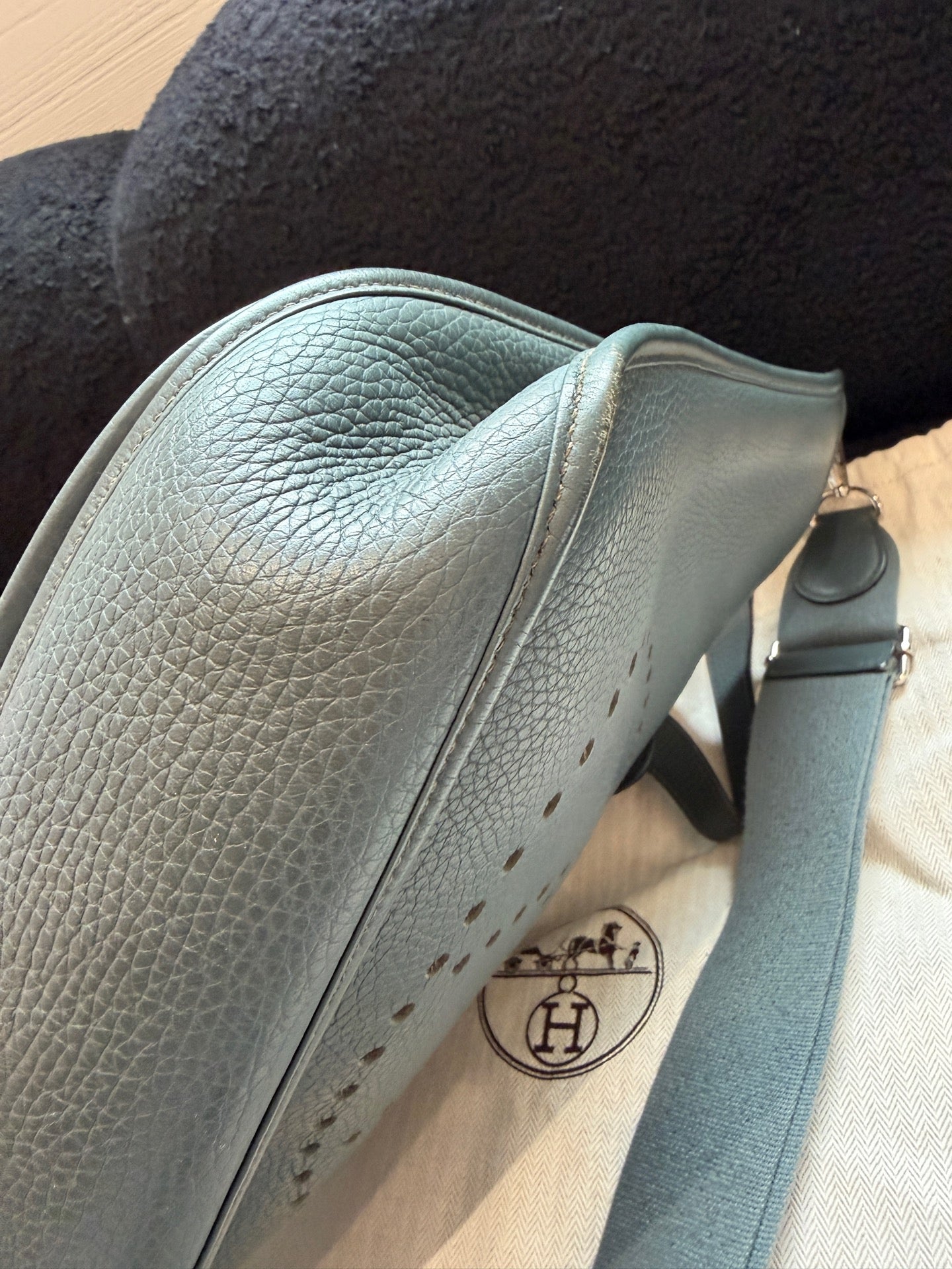 Hermès - Evelyne - Taurillon Clemence leather - Grey - (small)