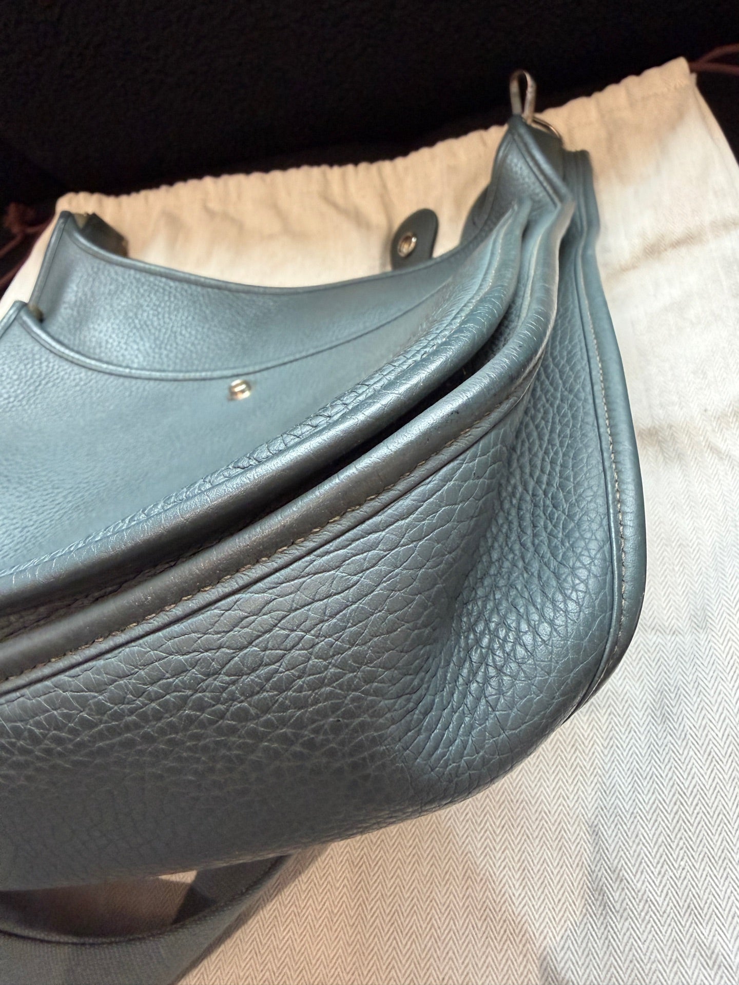 Hermès - Evelyne - Taurillon Clemence leather - Grey - (small)