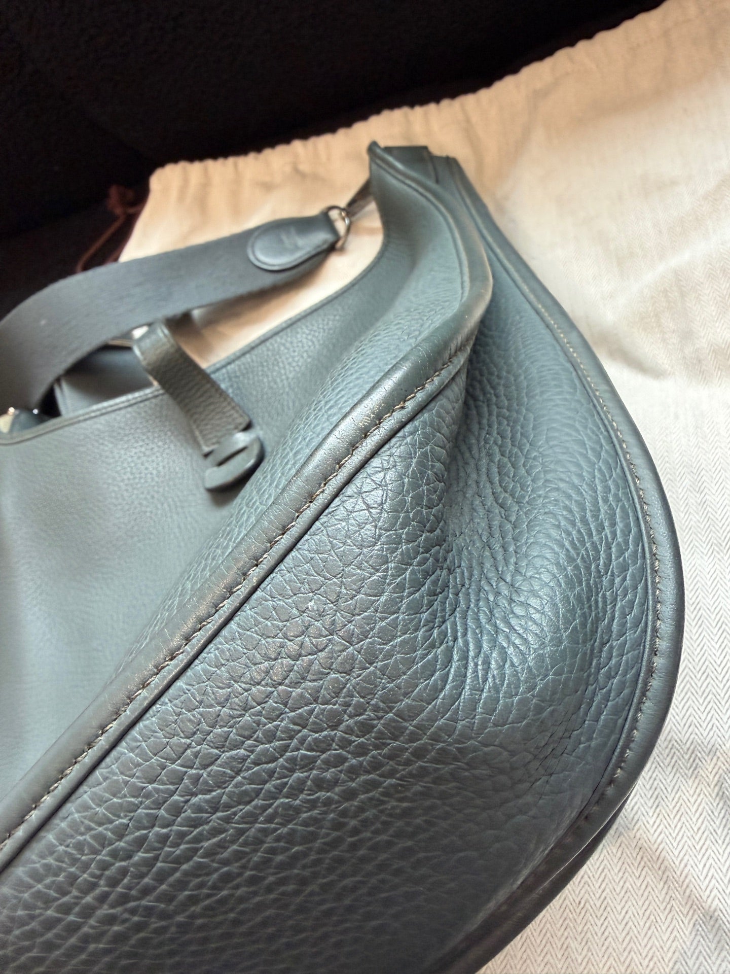 Hermès - Evelyne - Taurillon Clemence leather - Grey - (small)