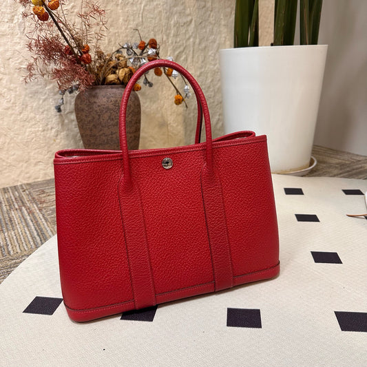 Hermes - Garden Party 30 - Leather - Red - (medium)