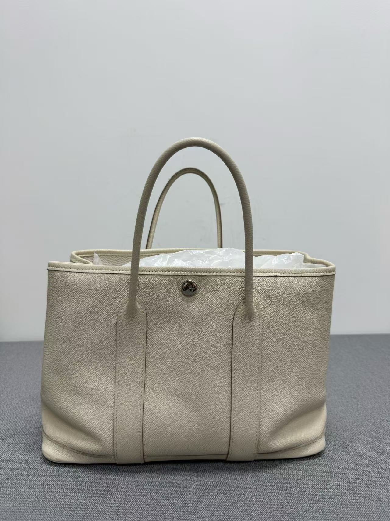 Hermès - Garden Party 30 - Negonda leather - Off-white - (medium)