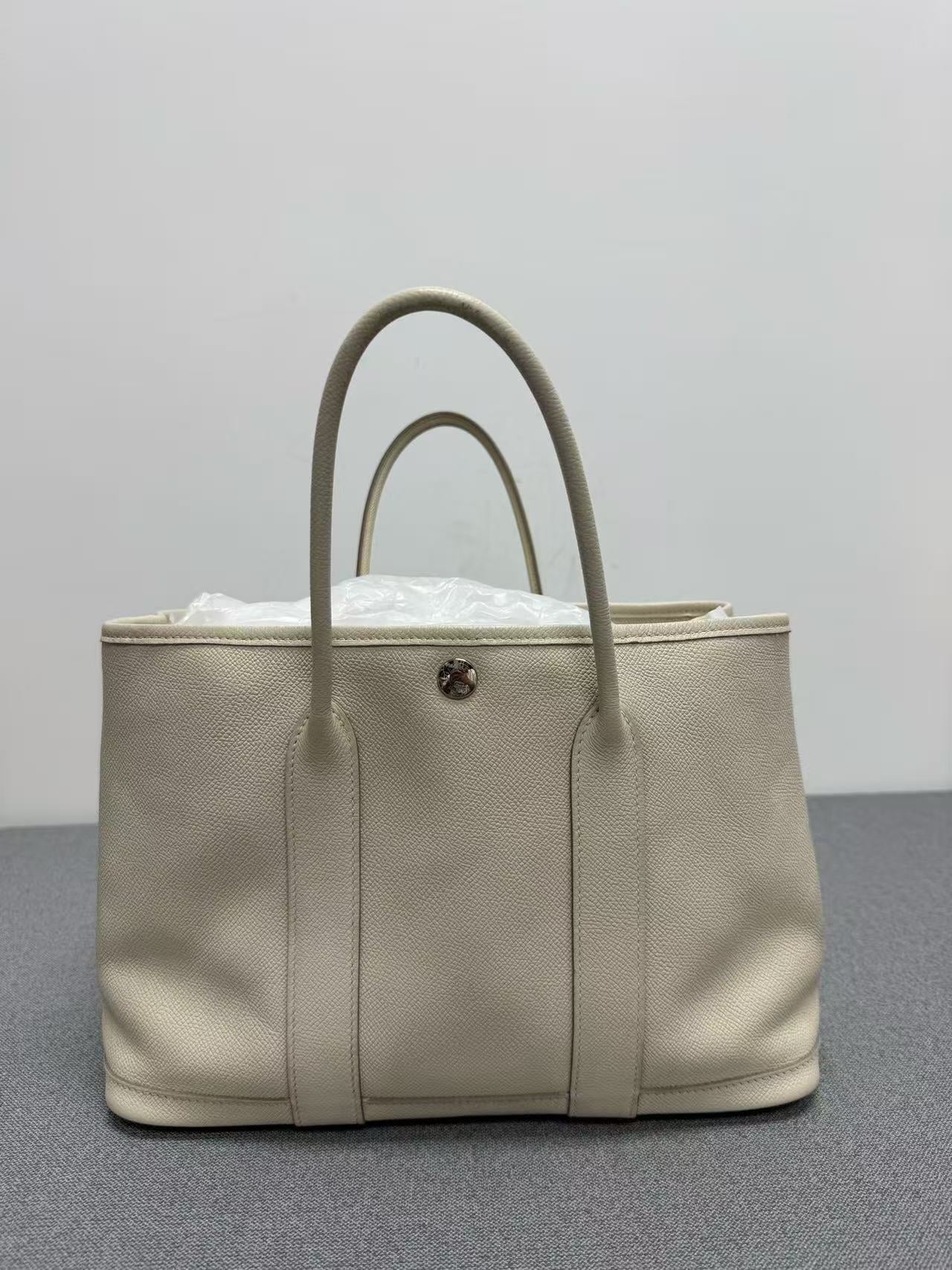 Hermès - Garden Party 30 - Negonda leather - Off-white - (medium)