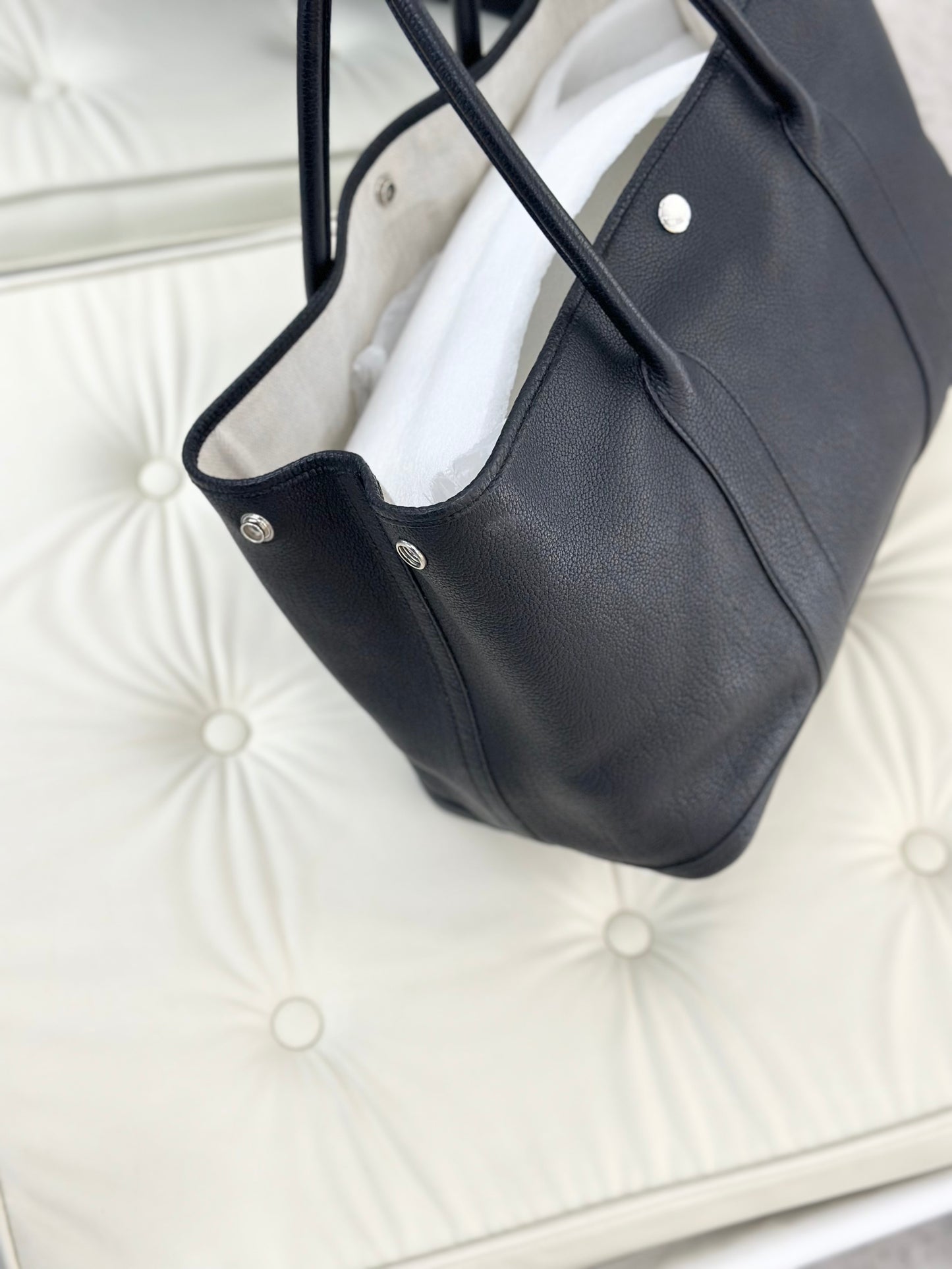 Hermes - Garden Party 36 - Calfskin - Black - (large)