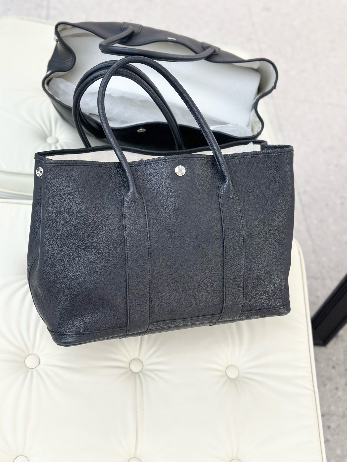 Hermes - Garden Party 36 - Calfskin - Black - (large)