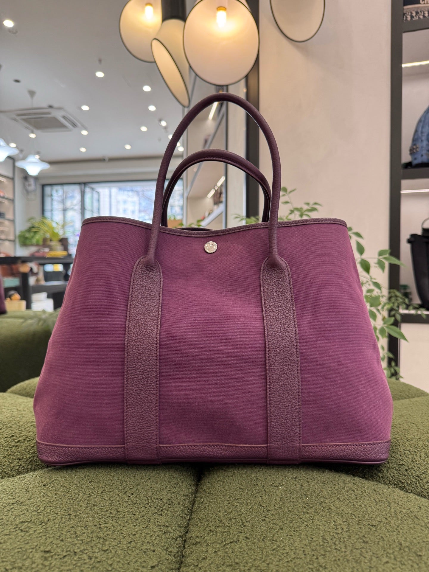 Hermes - Garden Party 36 - Canvas and Negonda leather - Purple - (Large)