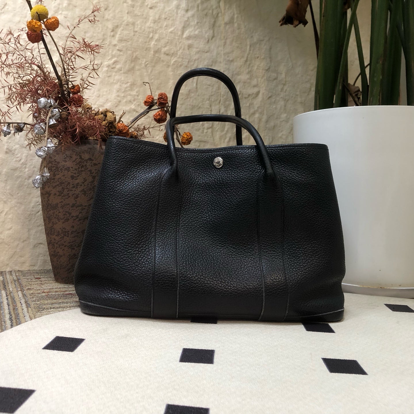 Hermes - Garden Party - Leather - Black - (medium)