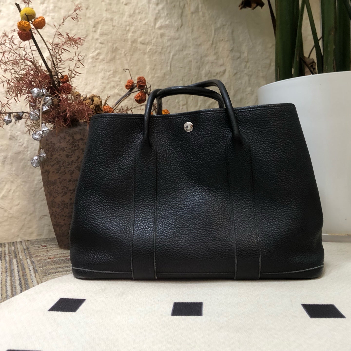 Hermes - Garden Party - Leather - Black - (medium)