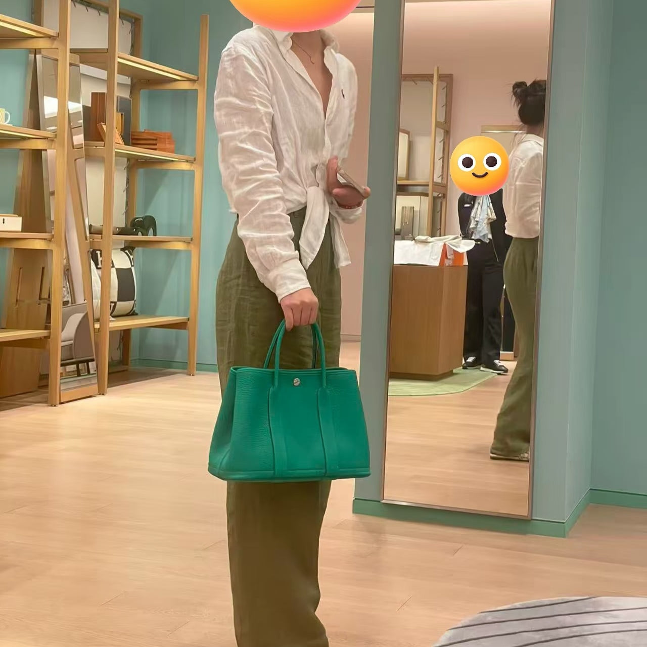 Hermes - Garden Party - Leather - Green - (small)