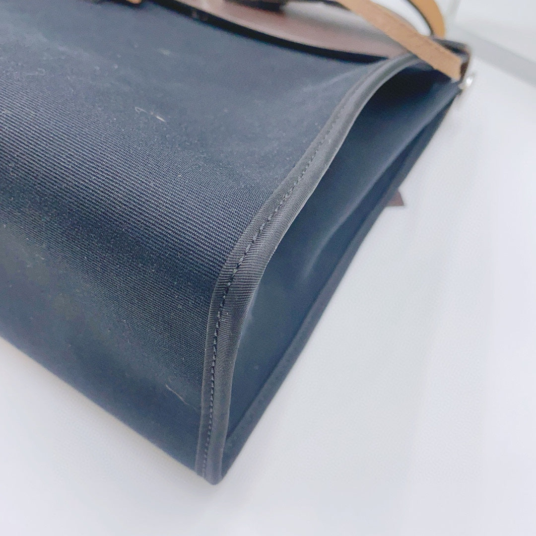 Hermès - Herbag 31 - Canvas and Hunter Leather - Black - (medium)