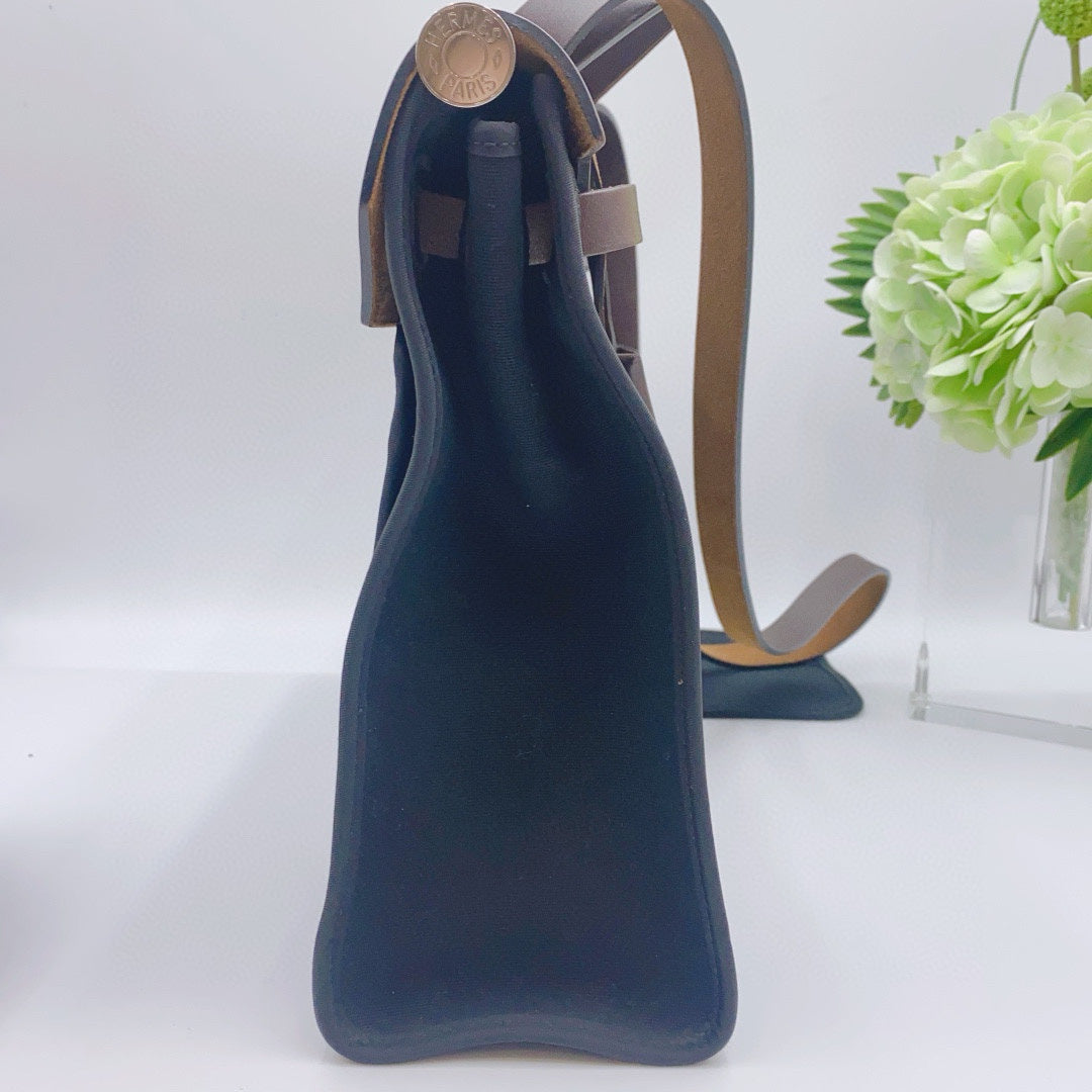 Hermès - Herbag 31 - Canvas and Hunter Leather - Black - (medium)