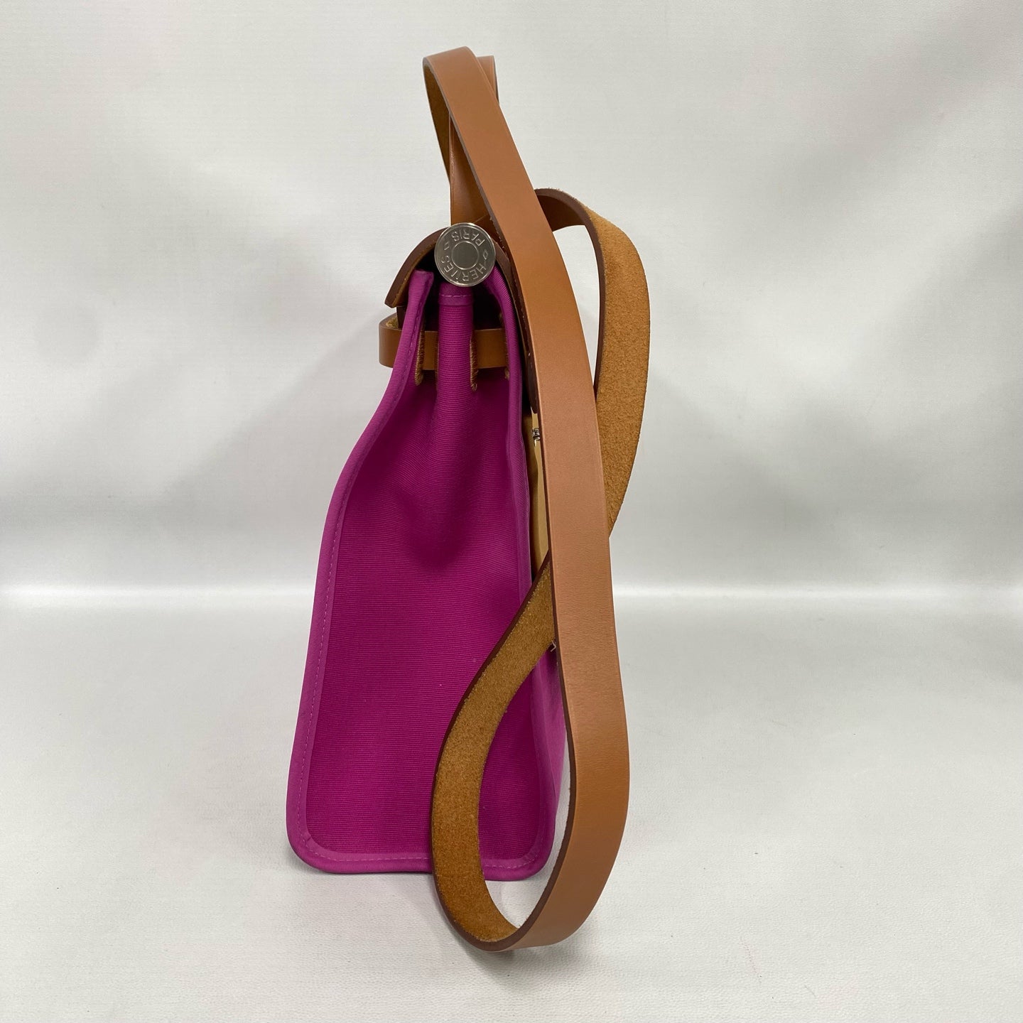 Hermès - Herbag 31 - Canvas and Hunter leather - Fuchsia Pink and Tan - (medium)