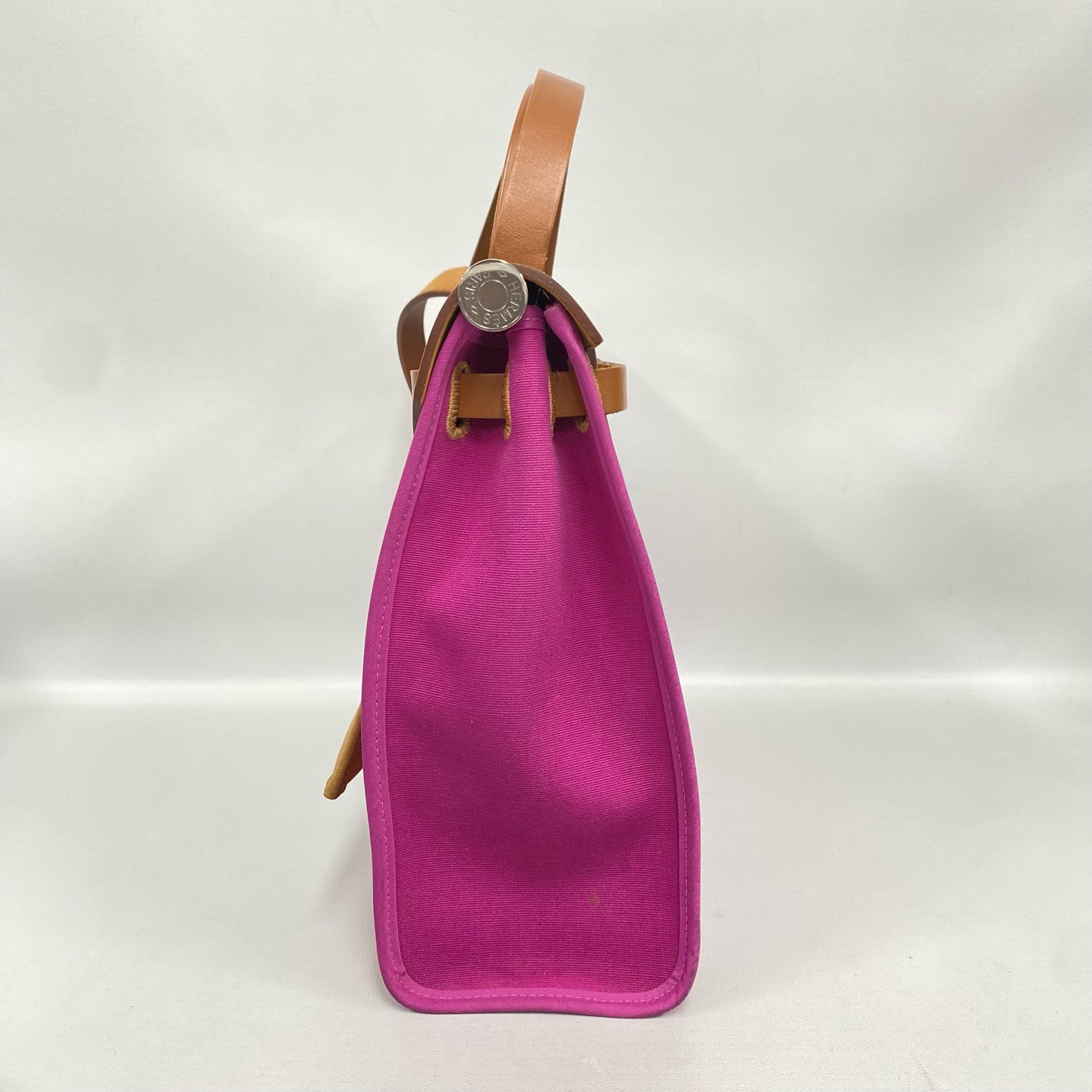 Hermès - Herbag 31 - Canvas and Hunter leather - Fuchsia Pink and Tan - (medium)