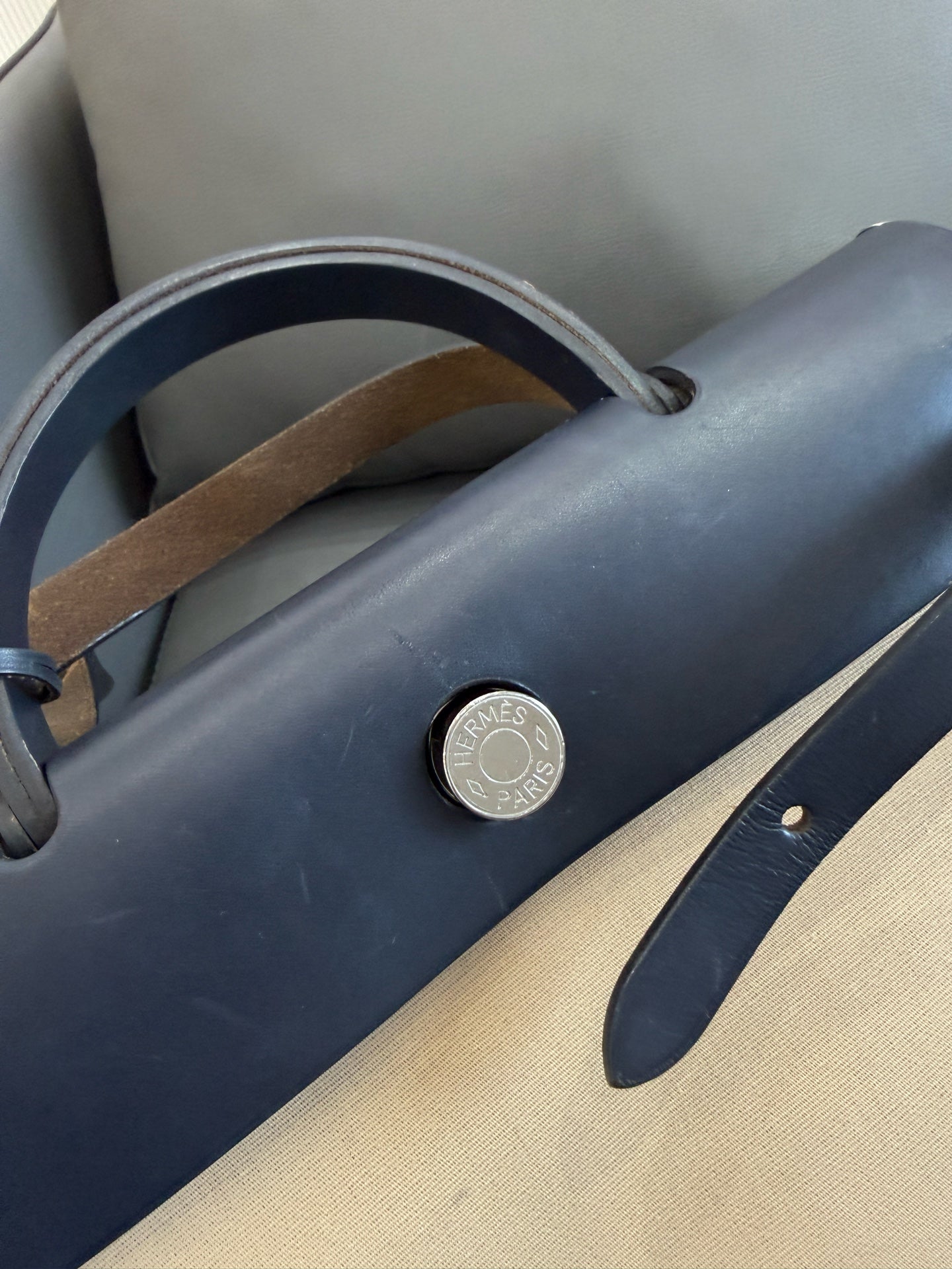 Hermès - Herbag 31 - Canvas and Leather - Beige and Navy - (Medium)
