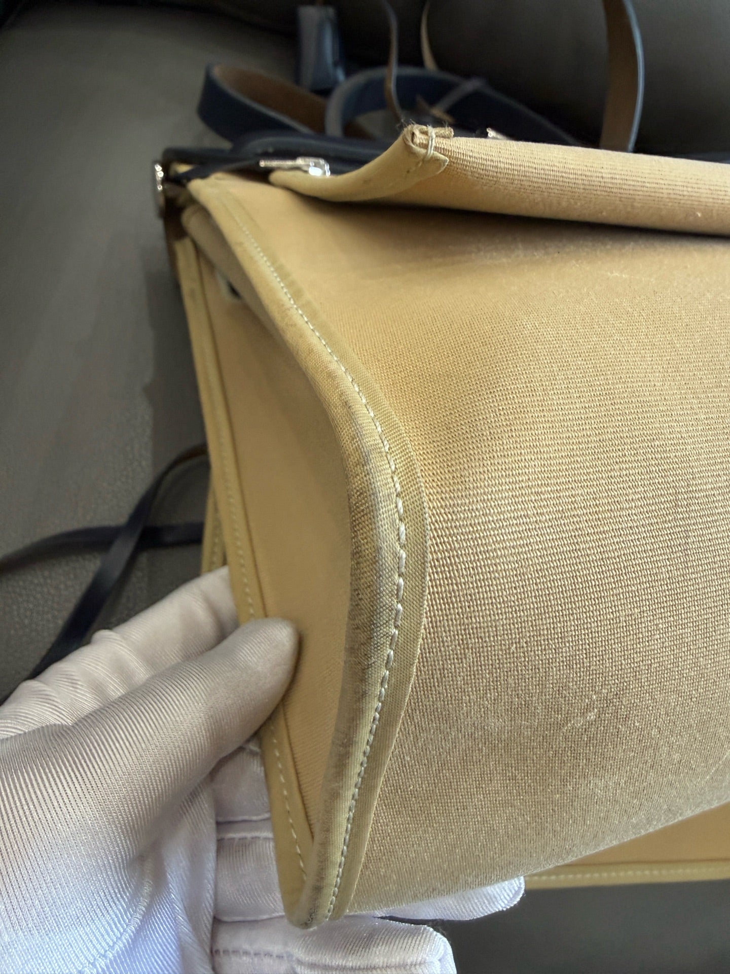 Hermès - Herbag 31 - Canvas and Leather - Beige and Navy - (Medium)
