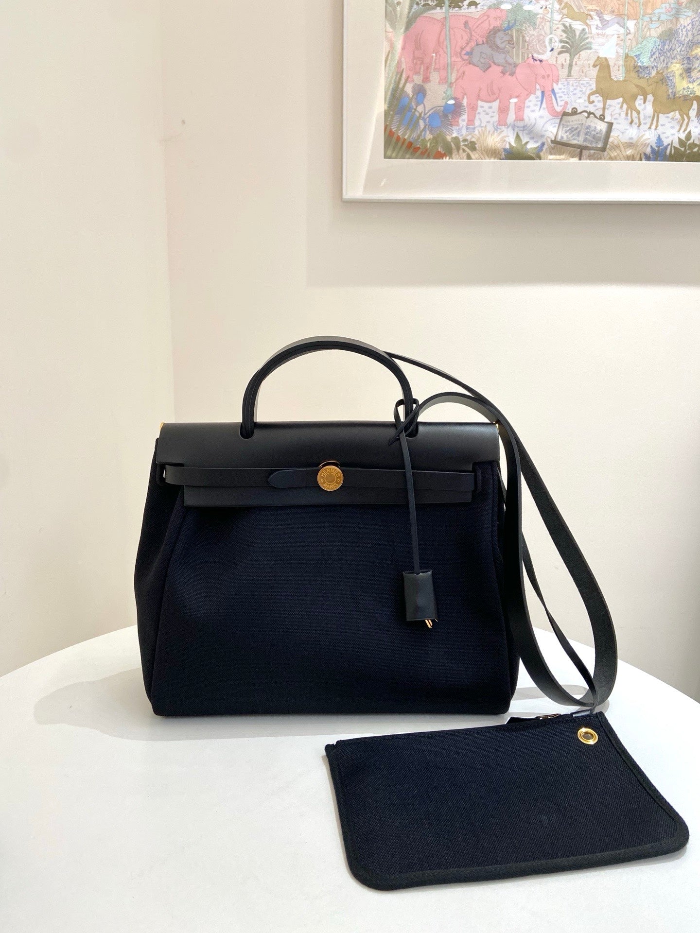 Hermes - Herbag 31 - Cloth - Black - (31)