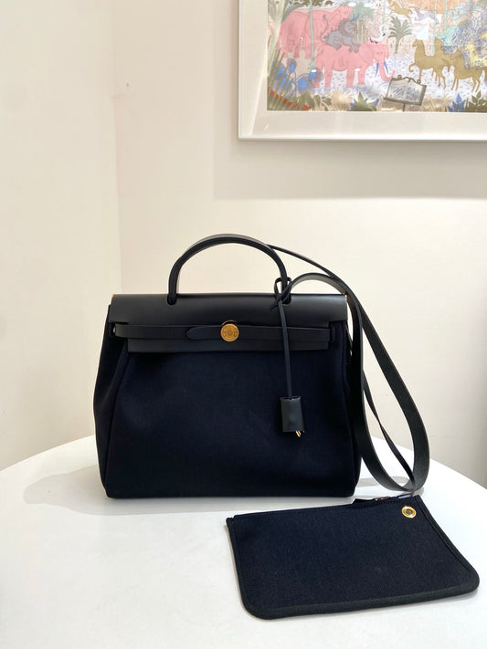 Hermes - Herbag 31 - Cloth - Black - (31)