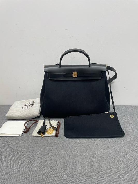 Hermès - Herbag 31 - Cloth - Black - (medium)