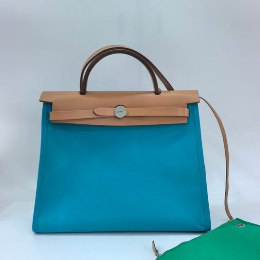 Hermes - Herbag 31 - Cloth - Blue - (31)