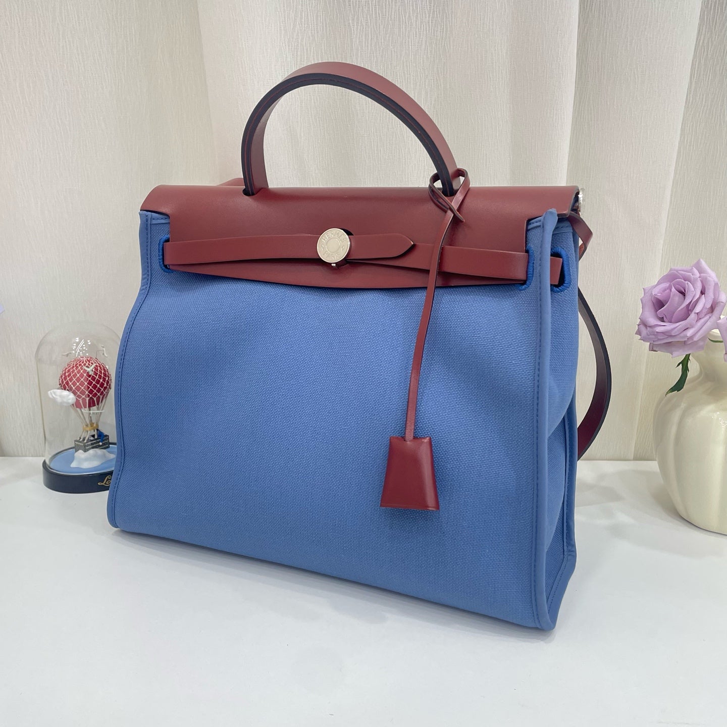 Hermes - Herbag 31 - Cloth - Blue - (medium)