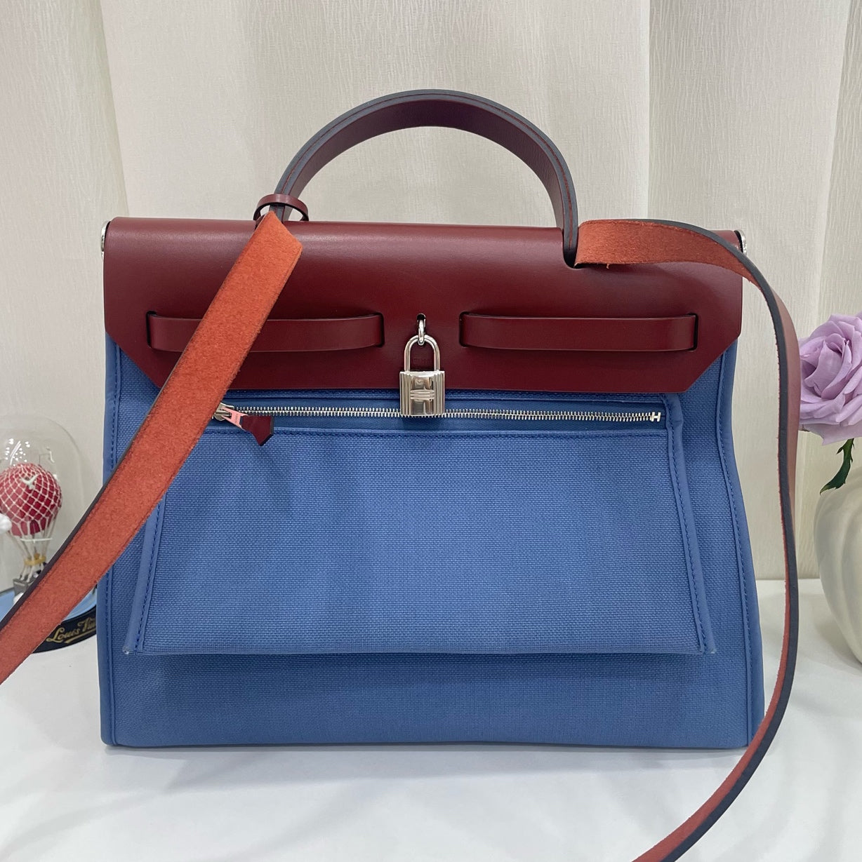 Hermes - Herbag 31 - Cloth - Blue - (medium)