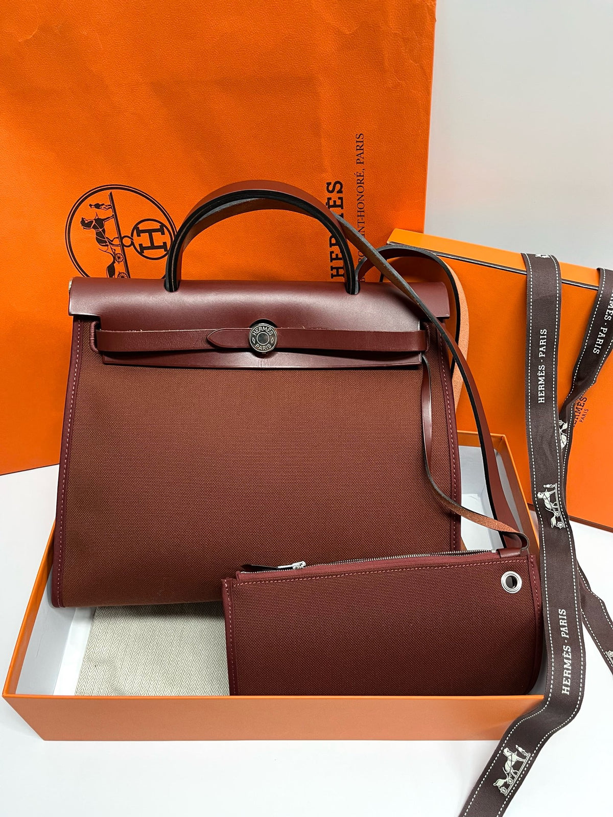 Hermes - Herbag 31 - Cloth - Brown - (medium)