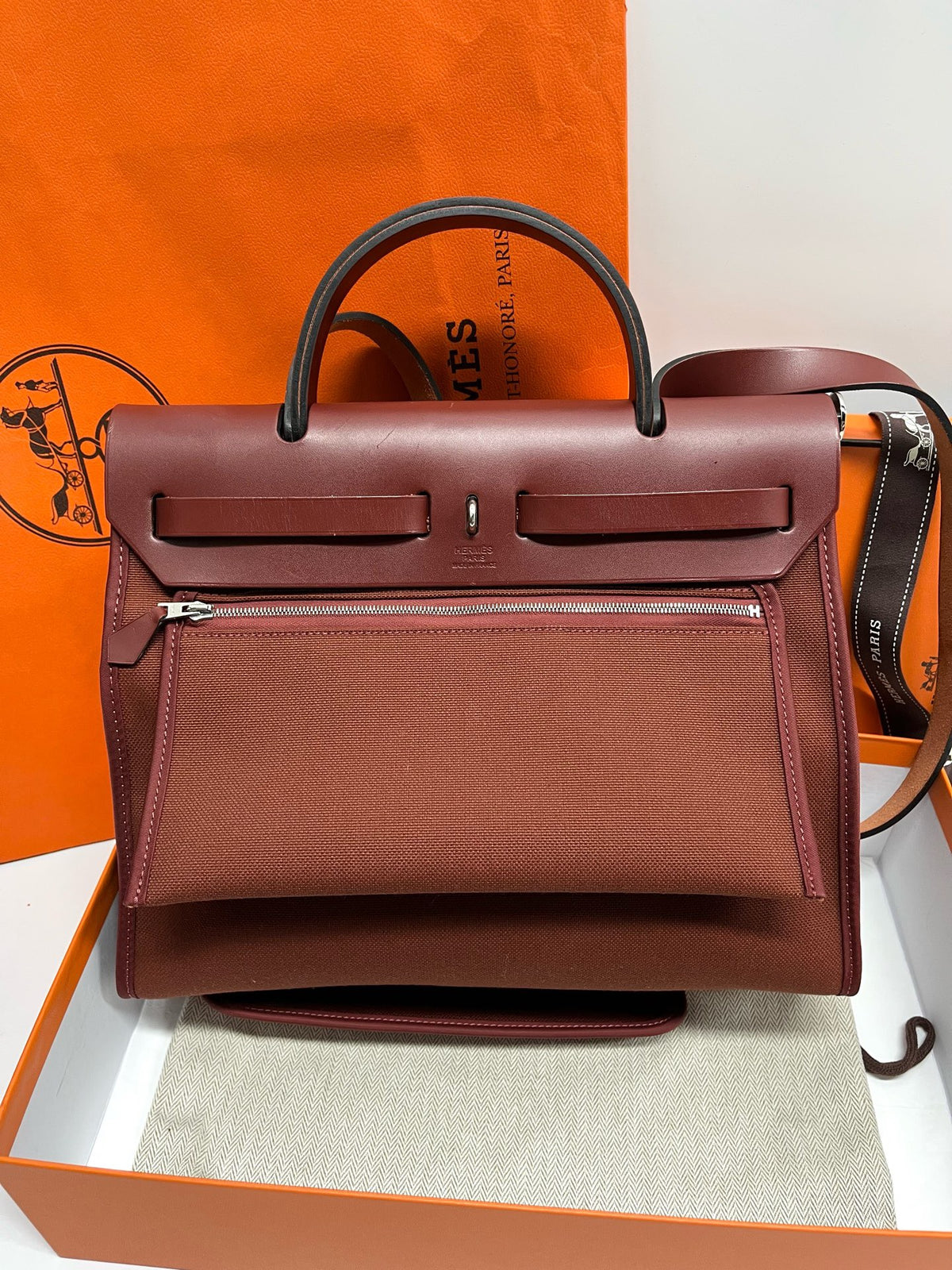 Hermes - Herbag 31 - Cloth - Brown - (medium)