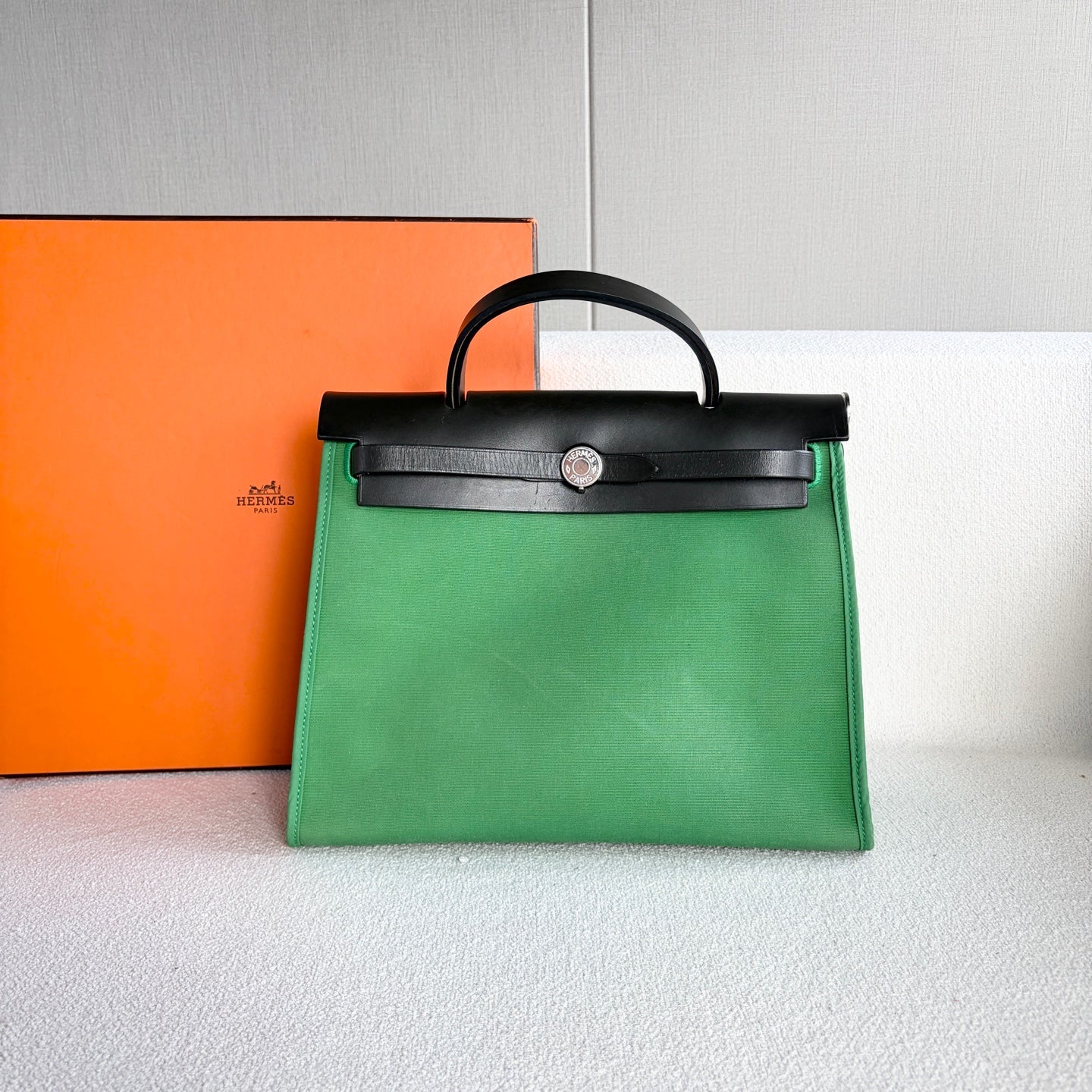 Hermes - Herbag 31 - Cloth - Green - (31)