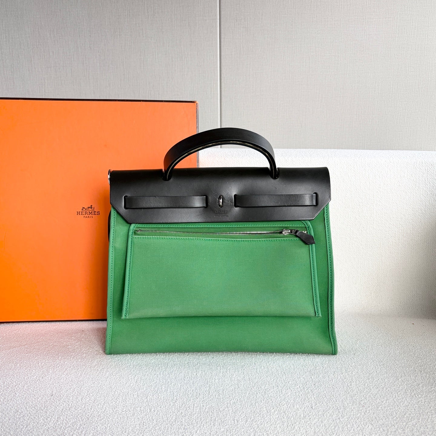 Hermes - Herbag 31 - Cloth - Green - (31)