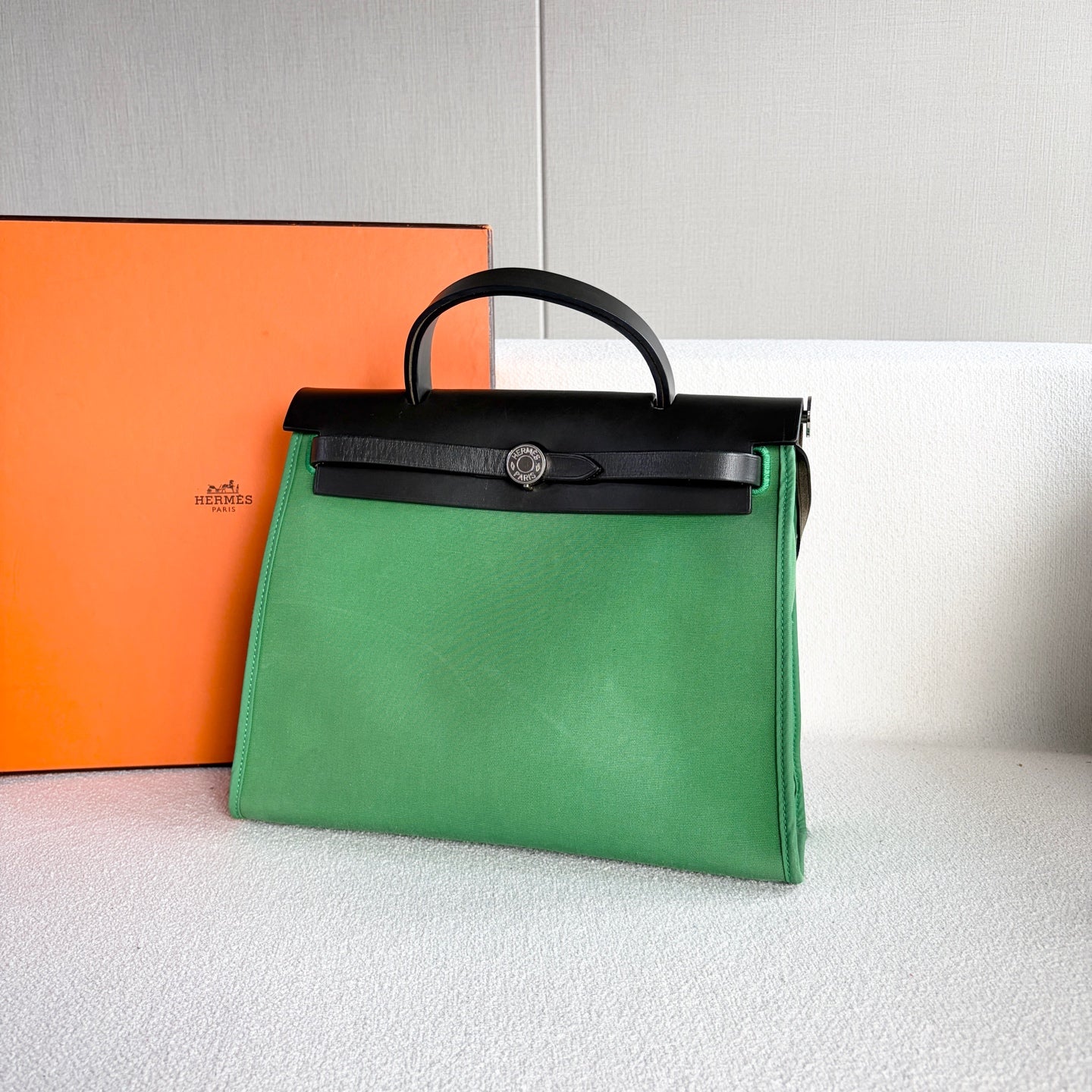 Hermes - Herbag 31 - Cloth - Green - (31)