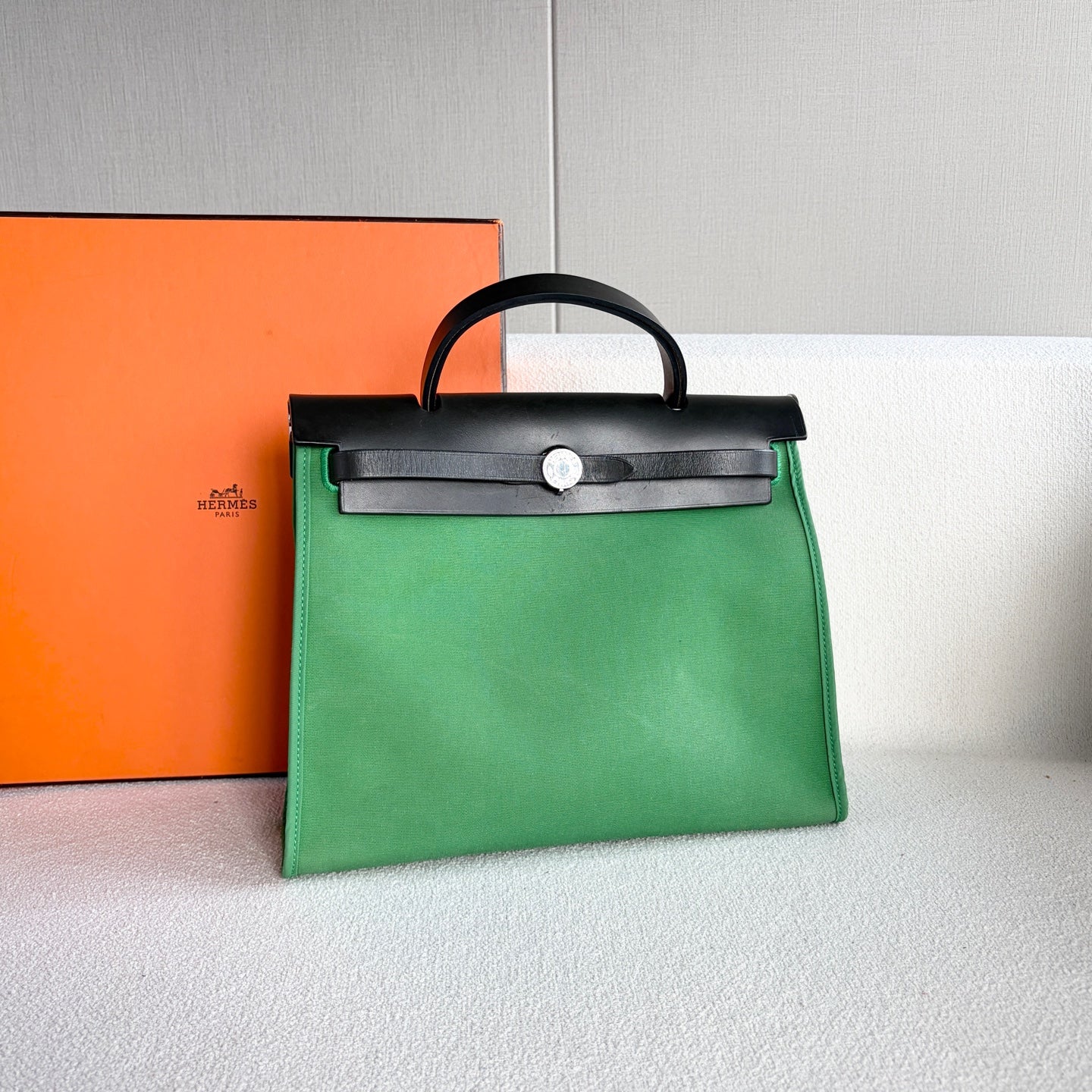 Hermes - Herbag 31 - Cloth - Green - (31)