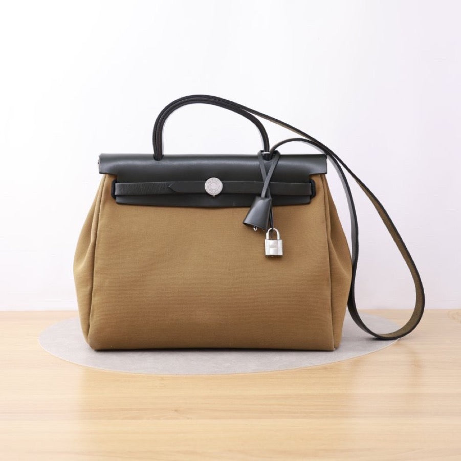 Hermes - Herbag 31 - Cloth - Green - (medium)