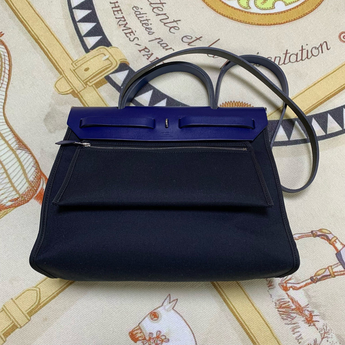 Hermes - Herbag 31 - Cloth - Navy - (Medium)