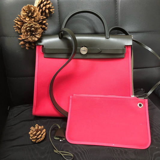 Hermes - Herbag 31 - Cloth - Pink - (31)