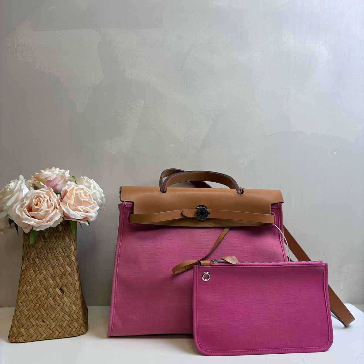 Hermes - Herbag 31 - Cloth - Pink - (medium)