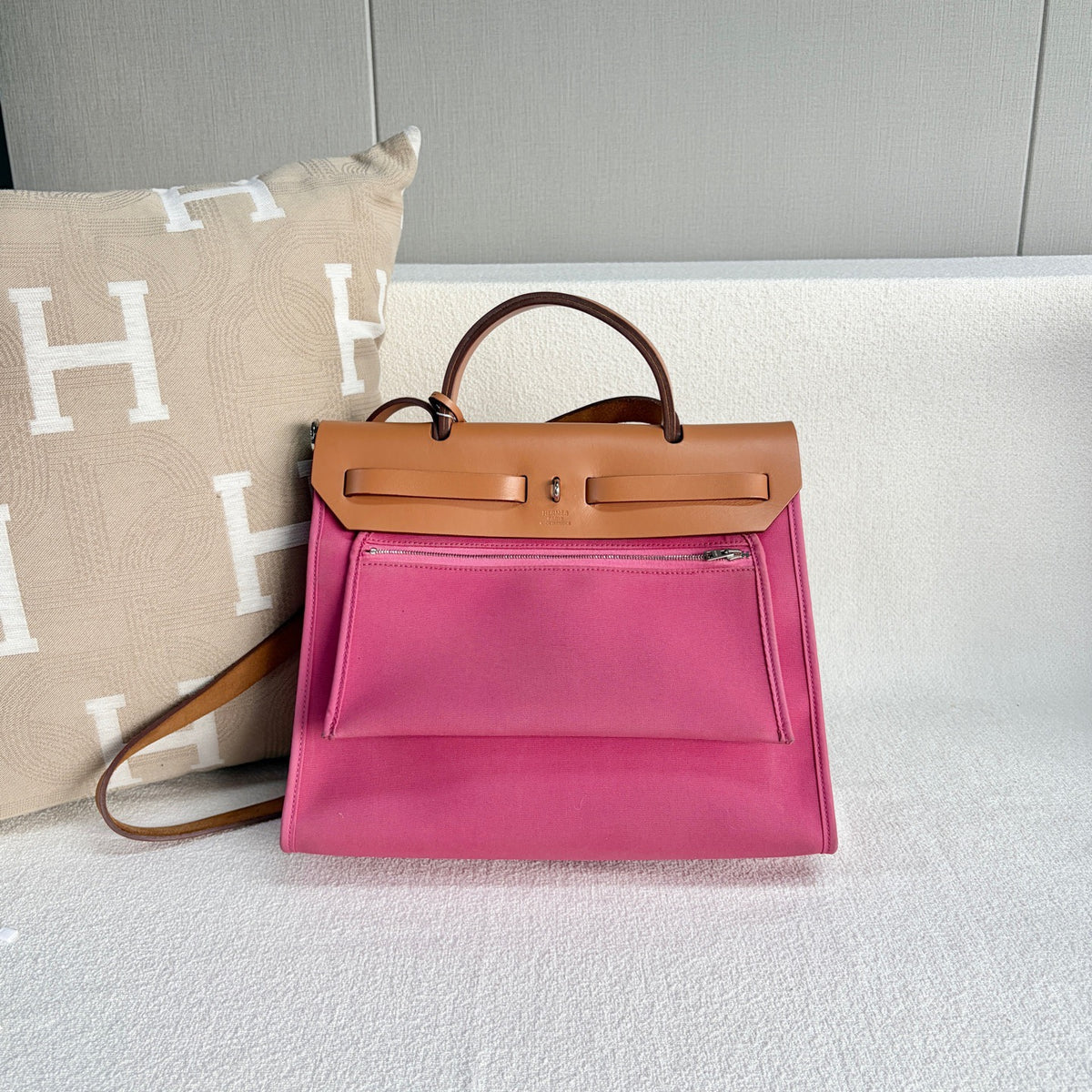 Hermes - Herbag 31 - Cloth - Pink - (medium)