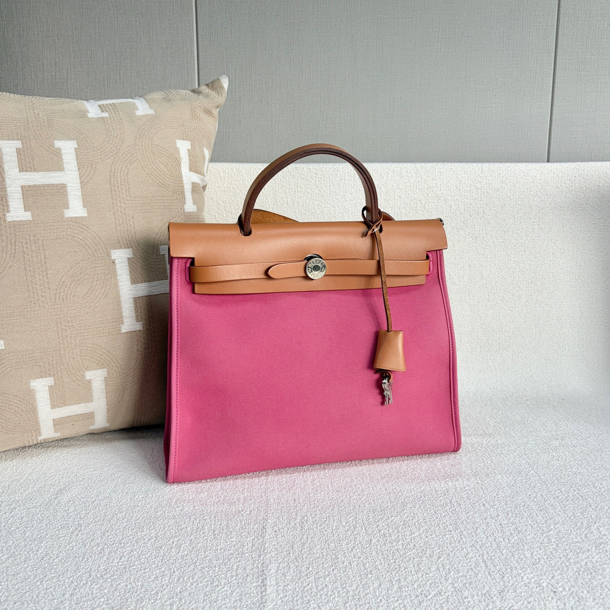 Hermes - Herbag 31 - Cloth - Pink - (medium)