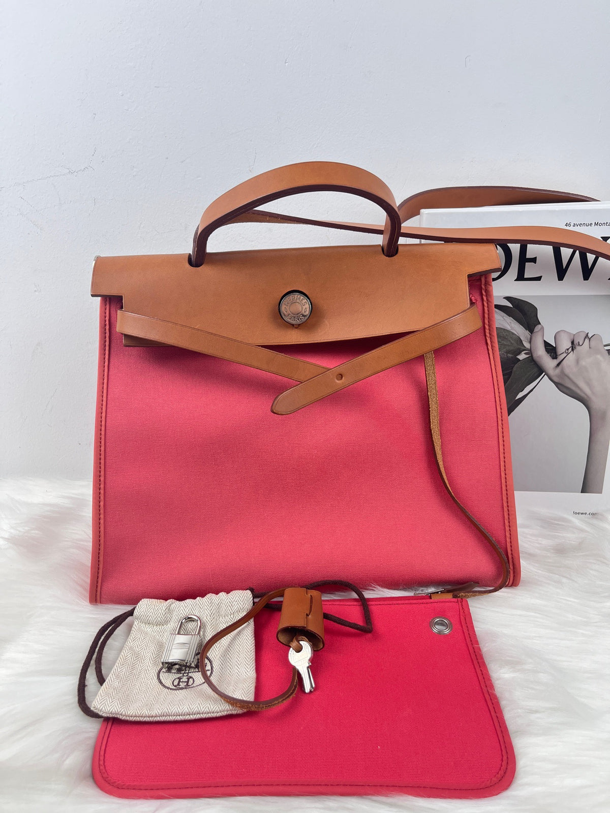 Hermes - Herbag 31 - Cloth - Red - (medium)