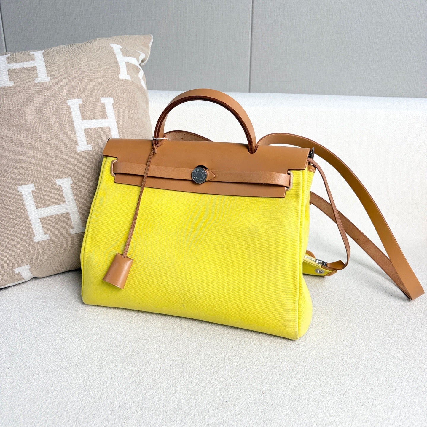 Hermès - Herbag 31 - Cloth - Yellow - (medium)