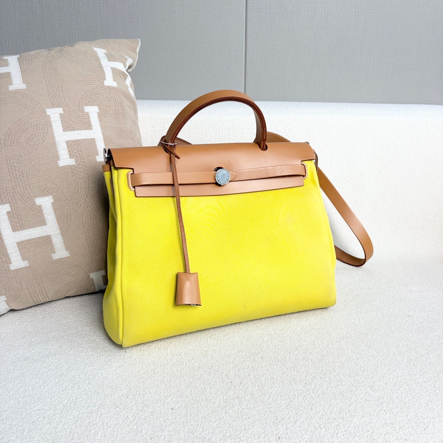 Hermès - Herbag 31 - Cloth - Yellow - (medium)
