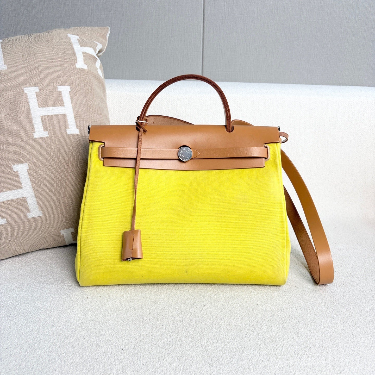 Hermès - Herbag 31 - Cloth - Yellow - (medium)