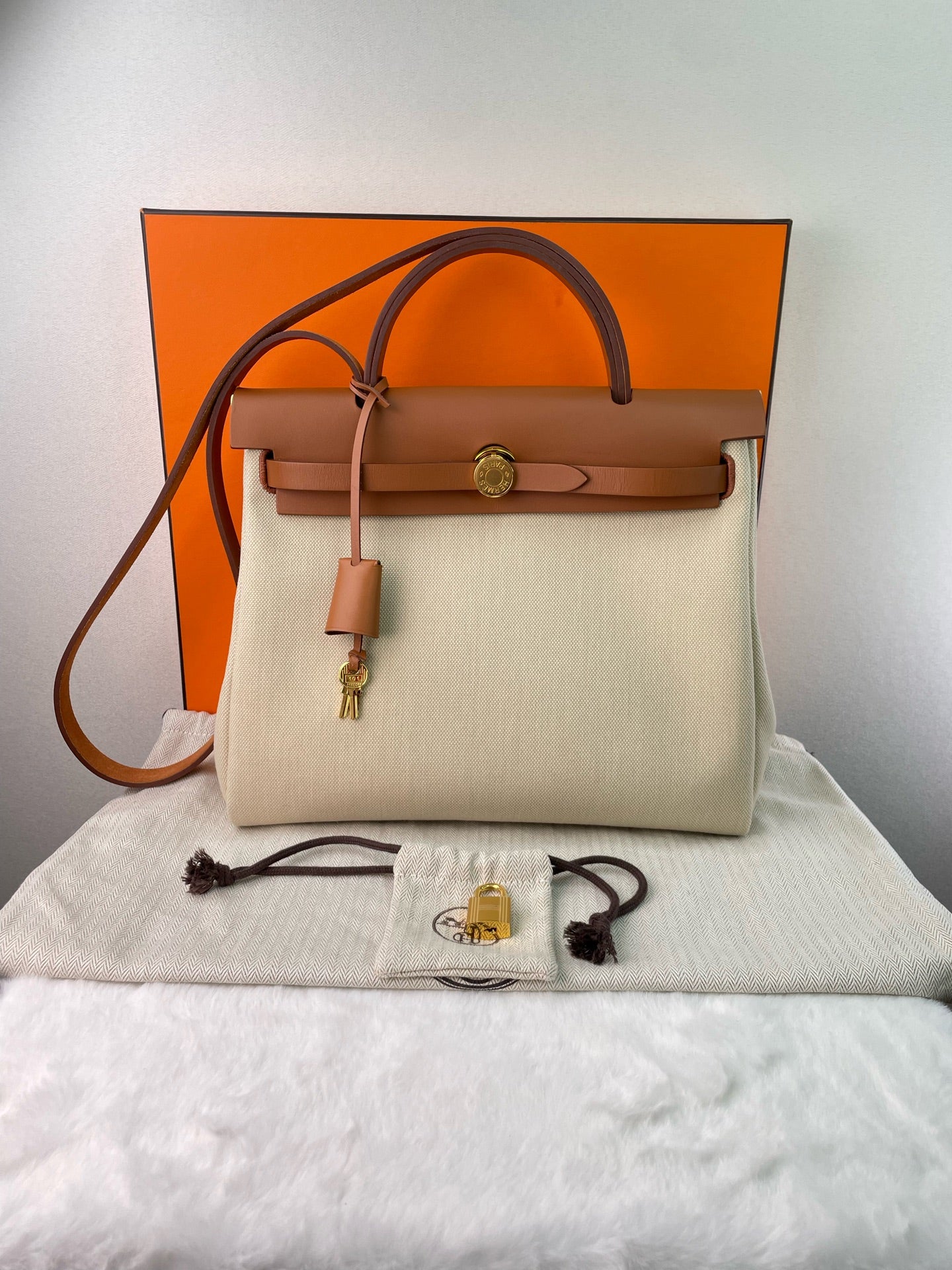Hermès - Herbag 31 - Leather - Beige - (medium)