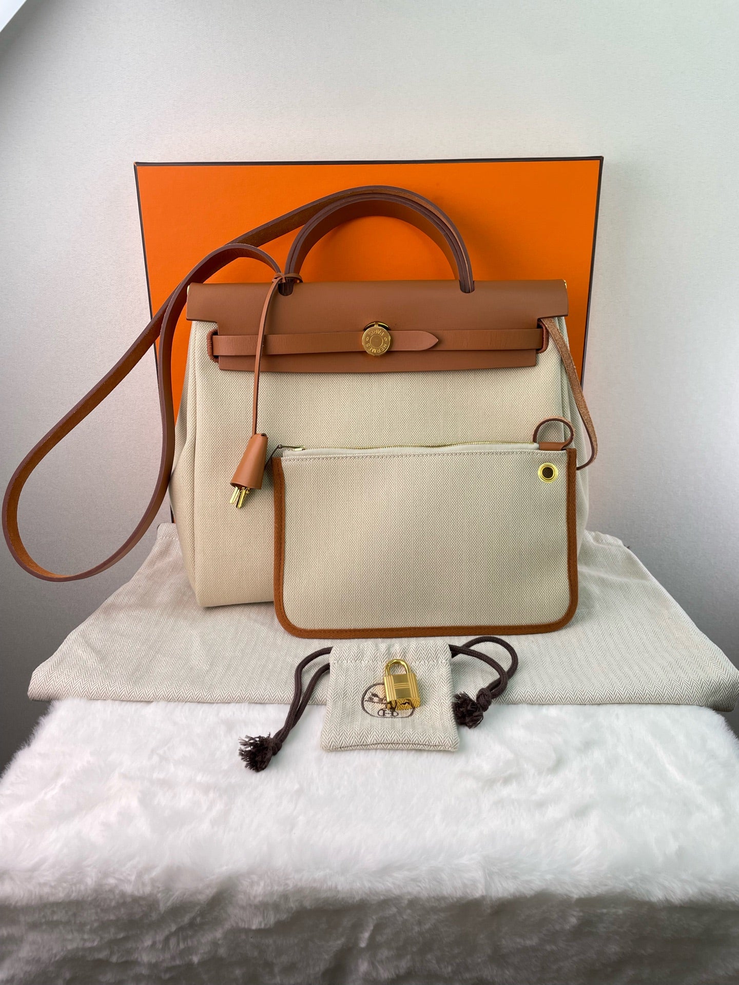 Hermès - Herbag 31 - Leather - Beige - (medium)