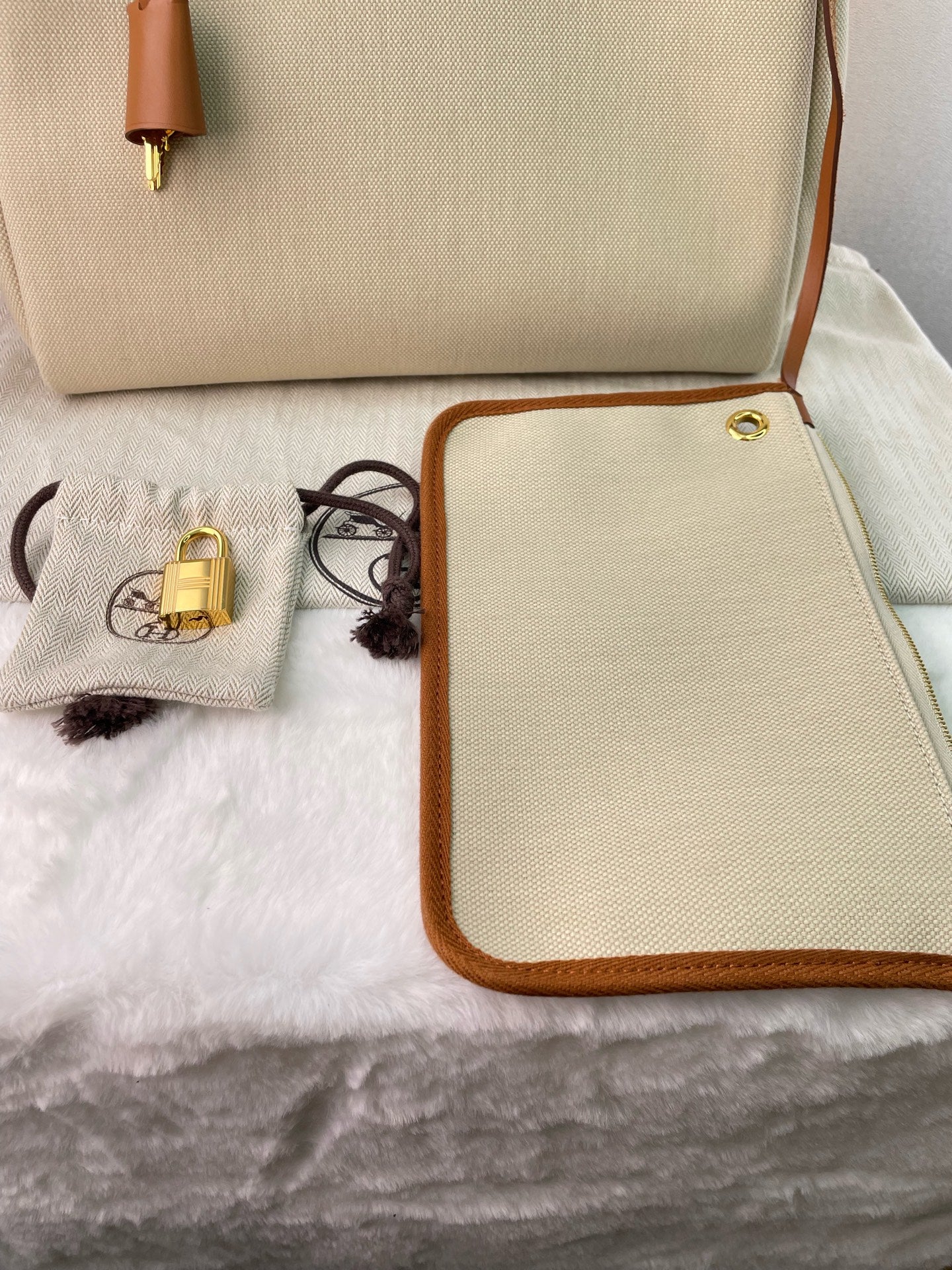 Hermès - Herbag 31 - Leather - Beige - (medium)