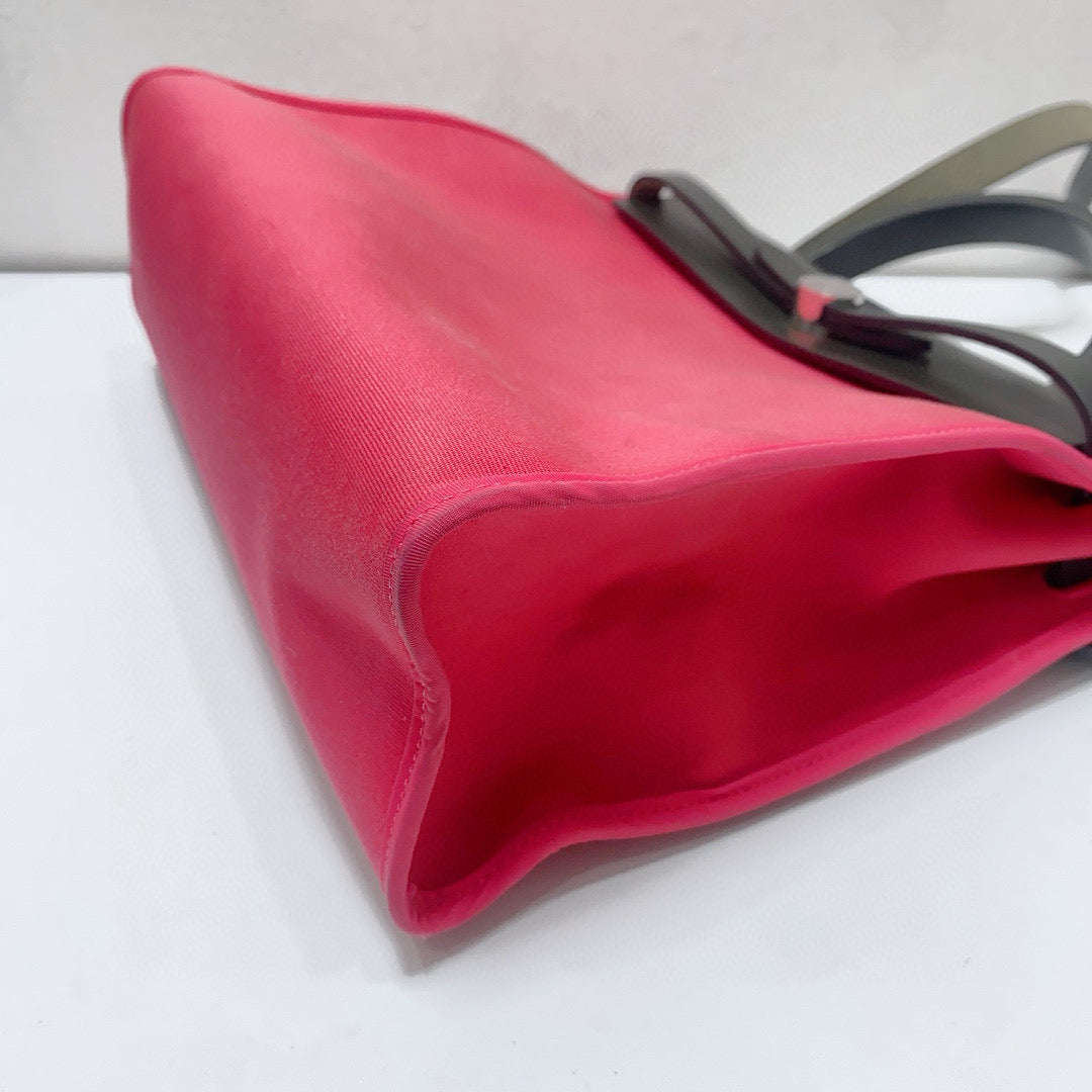 Hermès - Herbag 31 - Toile H canvas and Hunter cowhide leather - Rose Pink with Anthracite Grey accents - (medium)