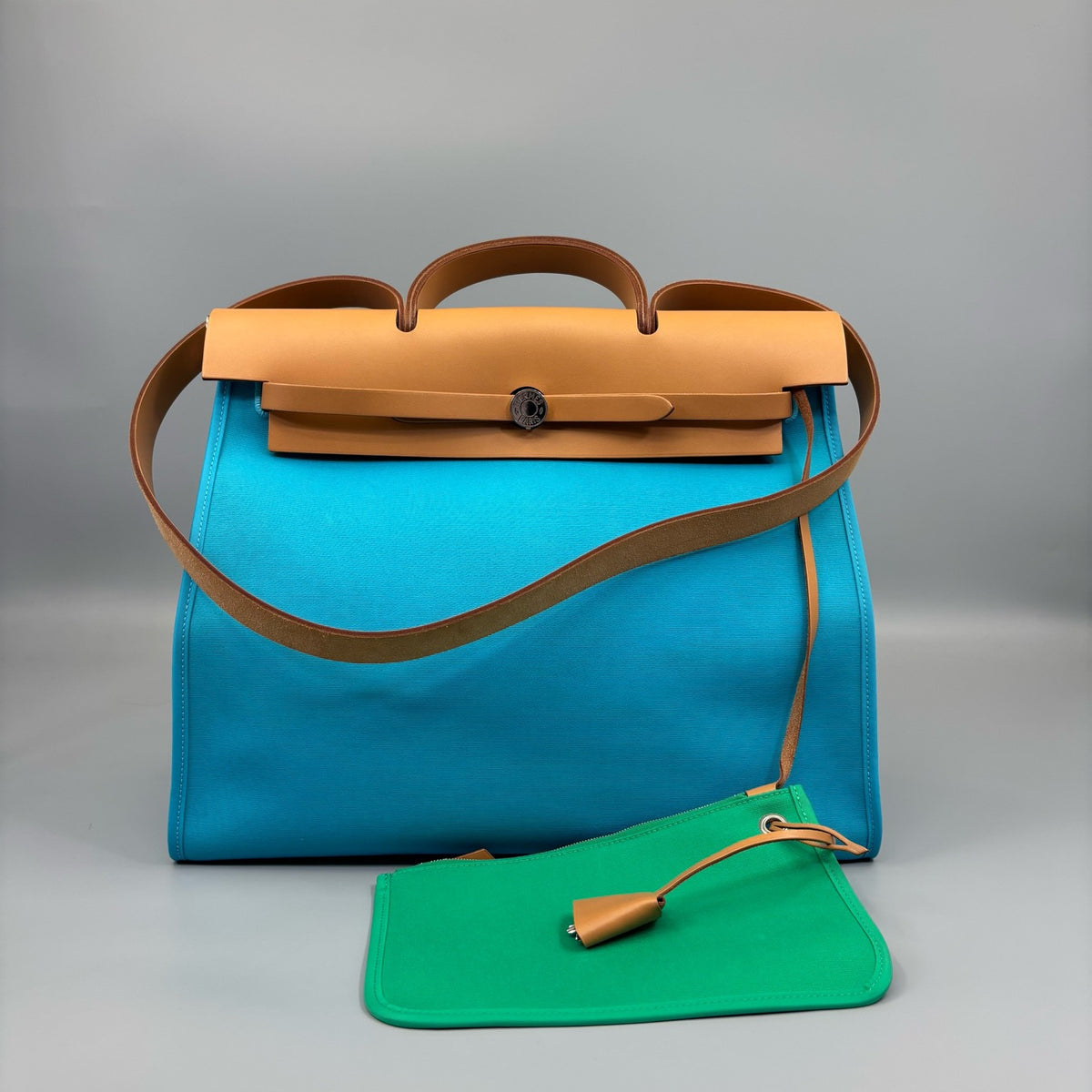 Hermes - Herbag 39 - Cloth - Blue - (large)