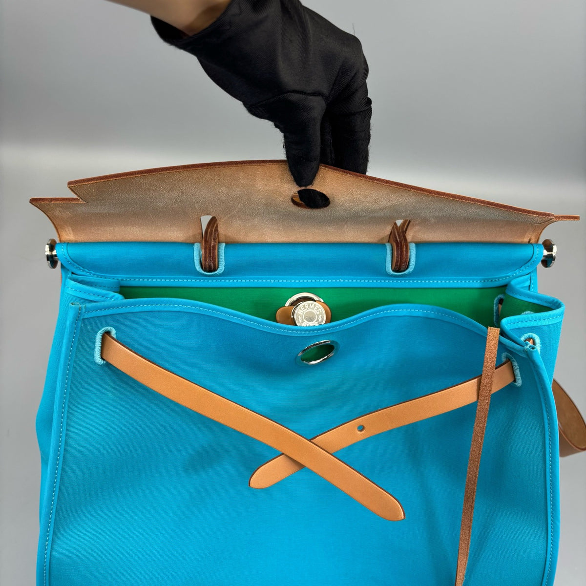 Hermes - Herbag 39 - Cloth - Blue - (large)