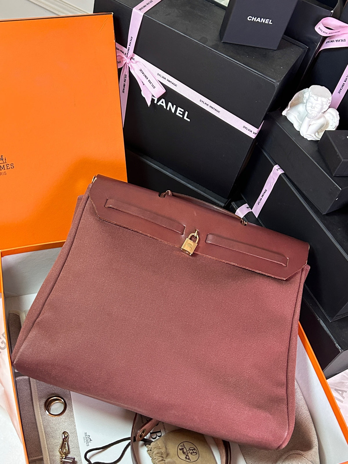 Hermes - Herbag 39 - Cloth - Brown - (large)