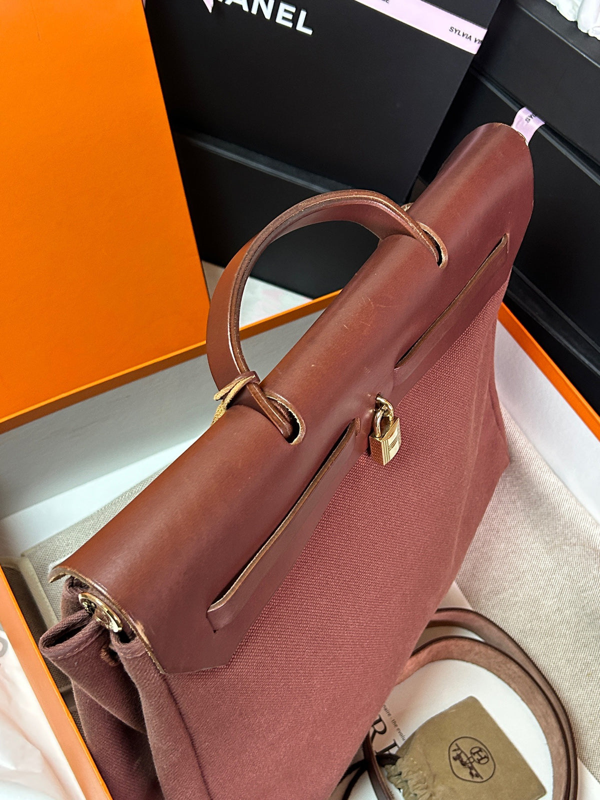 Hermes - Herbag 39 - Cloth - Brown - (large)