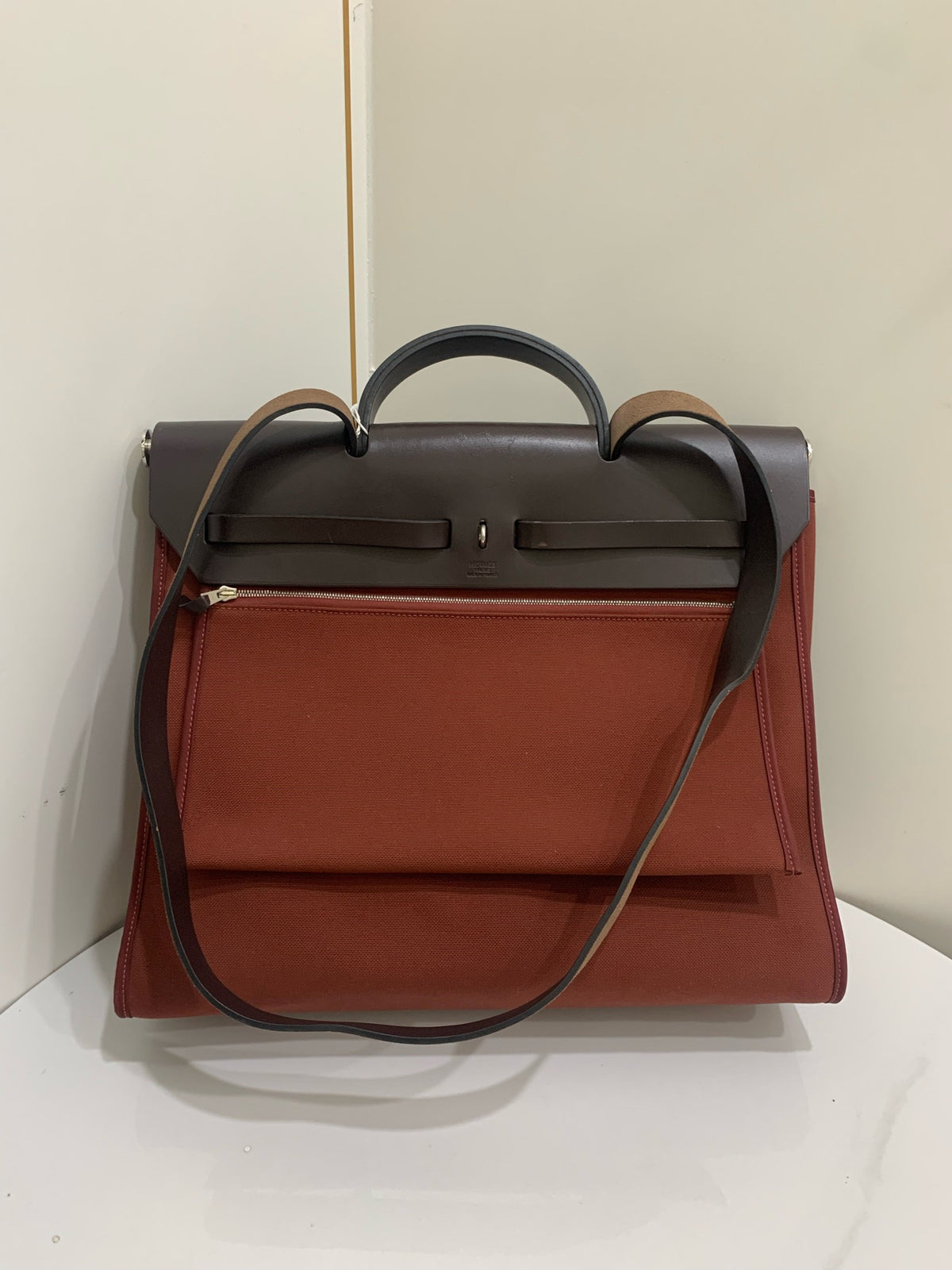 Hermes - Herbag 39 - Cloth - Burgundy - (large)
